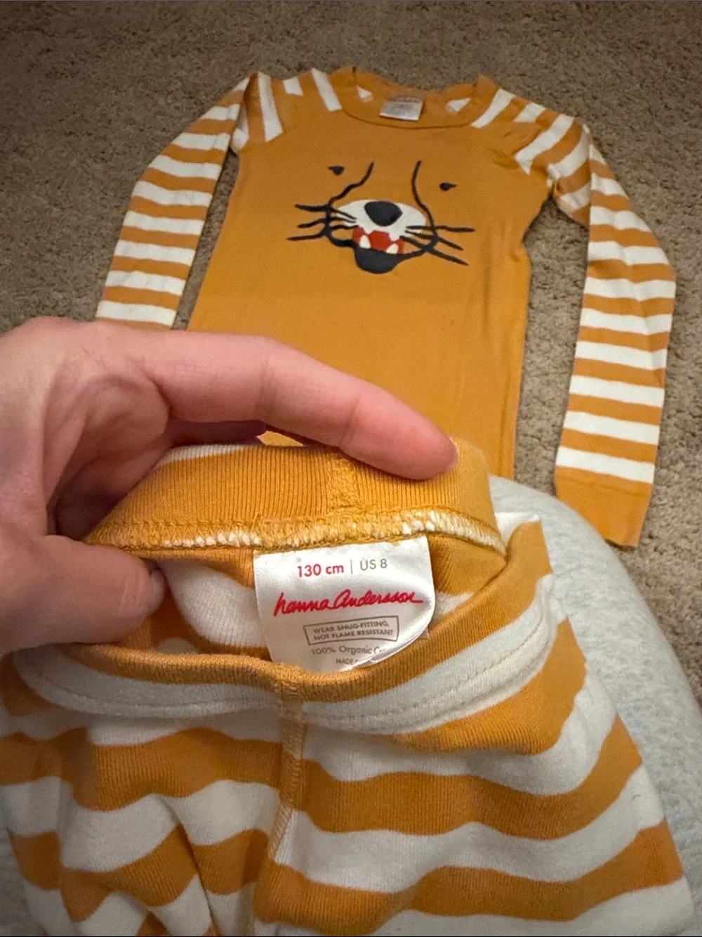 Hanna Andersson Striped Pajama Set - Mustard Yellow